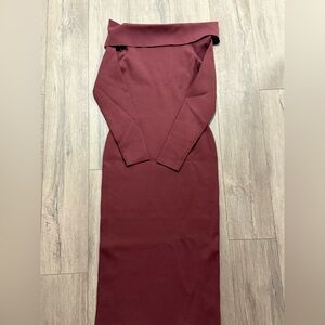 Aritzia  burgundy Off-Shoulder Dress